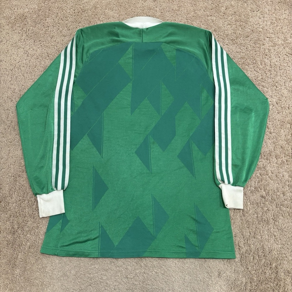 Vintage 1980s Adidas Goalkeeper Football Shirt Green Template Soccer Jersey - Picture 5 of 7